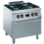 Fornuis 4 Vuren 5,5 Kw, Gas Oven GN 2/1
