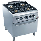 Gasfornuis 4 Branders, Gasoven GN 2/1 "powerful"