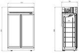 Koelkast 2 Glasdeuren Zwart Ins-1000r BL