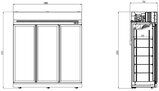 Koelkast 3 Glasdeuren Ins-1530r