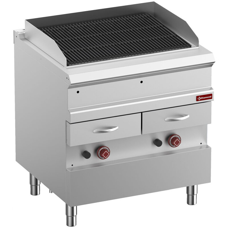Gas Stoomgrill, Module 1/1, Rooster in Gietijzer "dubbelzijdig"