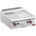 Braadplaat op Gas, 1/2 Ger. 1/2 Vlak, Hard Verchroomde , Mod. 1/1  -top-