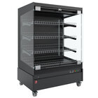 Warmte Vitrine, Zelfbediening, Met Glazen Deur, op Wielen - Full Black
