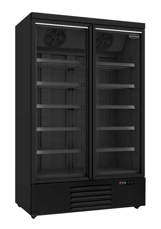 Vrieskast 2 Glasdeuren Zwart Jde-1000f BL  **let Op, Er Is Sprake Van Een Hogere Inschakelstroom Waardoor Een Automaat Met C Karakteristiek Noodzakelijk Is.**