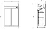 Vrieskast 2 Glasdeuren Ins-1000f  **let Op, Er Is Sprake Van Een Hogere Inschakelstroom Waardoor Een Automaat Met C Karakteristiek Noodzakelijk Is.**
