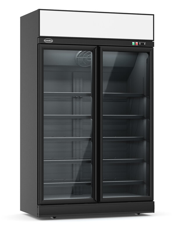 Vrieskast 2 Glasdeuren Zwart Ins-1000f BL  **let Op, Er Is Sprake Van Een Hogere Inschakelstroom Waardoor Een Automaat Met C Karakteristiek Noodzakelijk Is.**
