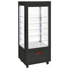 Vitrine 4 Zijden T° Negatief, 5 Niveaus in Glas, Geventil, 480 Lit., Zwart