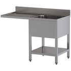 Spoeltafel Met 1 Kuip en 1 Afdruipblad Links, Met Onderlegplank en Ruimte Voor Vaatwasser