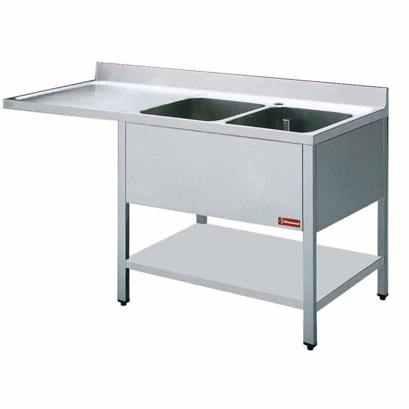 Spoeltafel Met 2 Kuipen  en 1 Druipvlak