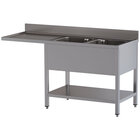 Spoeltafel Met 2 Kuipen en 1 Afdruipblad Links, Met Onderlegplank en Ruimte Voor Vaatwasser