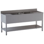 Spoeltafel Met 2 Kuipen en 2 Afdruipbladen, Met Onderlegplank