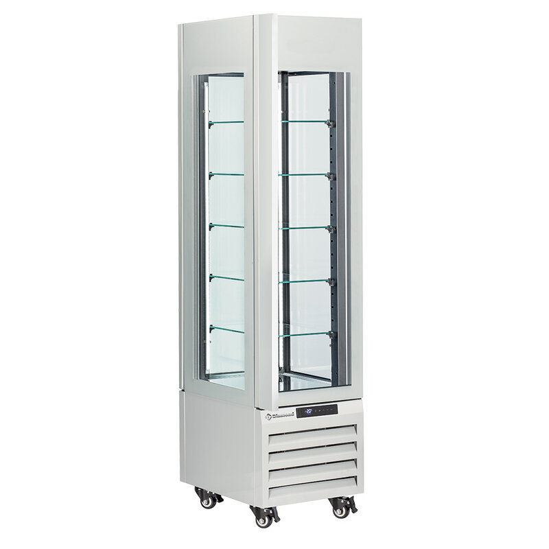 Full Glazen Vitrine" 260 Lt., 5 Glazen Niveaus, Geventileerd -ice Cream & Pastry - Wit