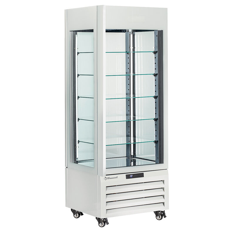Full Glazen Vitrine" 440 Lt., 5 Glazen Niveaus, Geventileerd - Ice Cream & Pastry - Wit