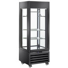 Full Glazen Vitrine" 440 Liter, 2 Planken & Vleesstang, Geventileerd - Meat - Zwart