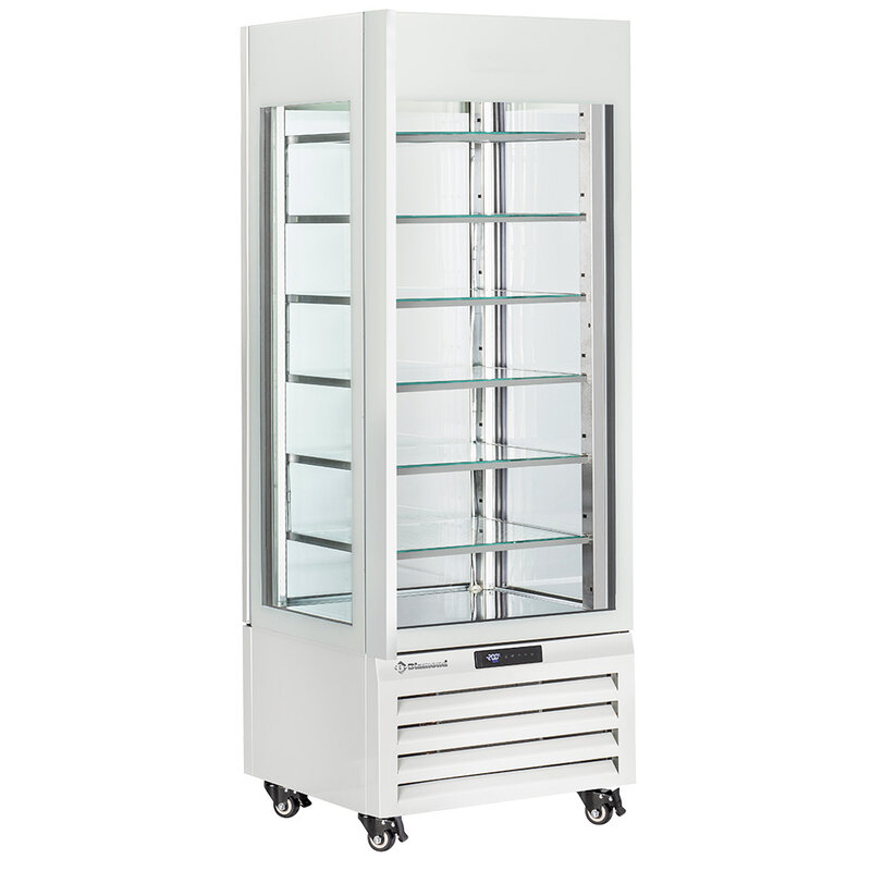 Full Glazen Vitrine" 440 Lt., 6 Glazen Niveaus, Statisch - Ice Cream - Wit