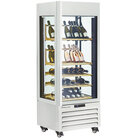 Full Glazen Vitrine" 440 Liter, 1 Niveau + 4 Planken, Geventileerd - Wine - Wit