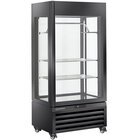 Full Glazen Vitrine" 600 Liter, 2 Planken & Vleesstang, Geventileerd - Meat - Zwart