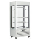 Full Glazen Vitrine" 600 Liter, 2 Planken & Vleesstang, Geventileerd - Meat - Wit