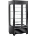 Full Glazen Vitrine" 600 Liter, 5 Glazen Niveaus, Geventileerd - Chocolate - Zwart