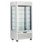 Full Glazen Vitrine" 600 Liter, 5 Glazen Niveaus, Geventileerd - Chocolate - Wit