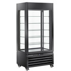 Full Vitrine 600 Lt., 5 Glazen Niveaus, Geventileerd -  Pastry - Zwart