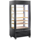 Full Glazen Vitrine" 600 Liter, 1 Niveau + 4 Planken, Geventileerd - Wine - Zwart