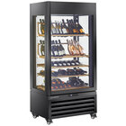 Full Glazen Vitrine" 600 Liter, 1 Niveau + 4 Planken, Geventileerd - Wine - Zwart