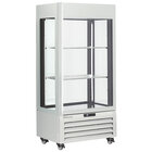 Full Glazen Vitrine" 600 Liter, 1 Niveau + 2 Planken, Geventileerd - Wine - Wit