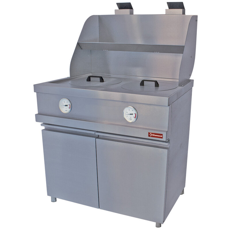 Gasfriteuse Heavy Duty, 2 Ronde Kuipen, Mechanisch