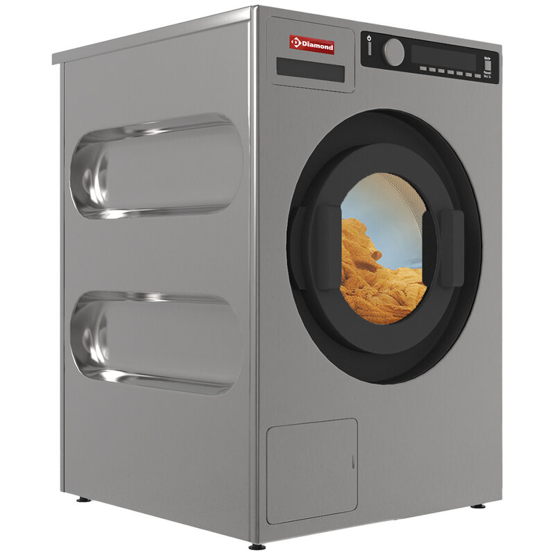 Wascentrifugemachine 6,5 kg "inox-titanium", Met Afvoerpomp