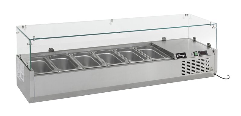 Gekoelde Opzetvitrine 1/4 GN X 8