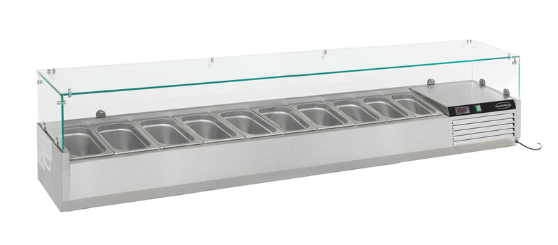 Gekoelde Opzetvitrine 1/4 GN X 10