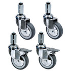 Set Van 4 Verchroomde Wielen Ø 100 (2 Met Rem) Voor Tafels