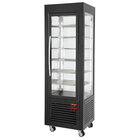 Panoramische Vitrine, 5 Niveaus, 360 Lt, Zwart