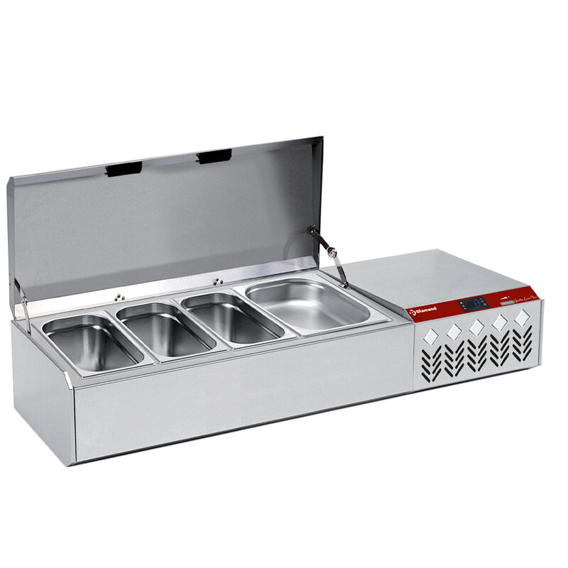 Gekoelde Structuur GN 4x1/3, 1x1/9,, Met Deksel