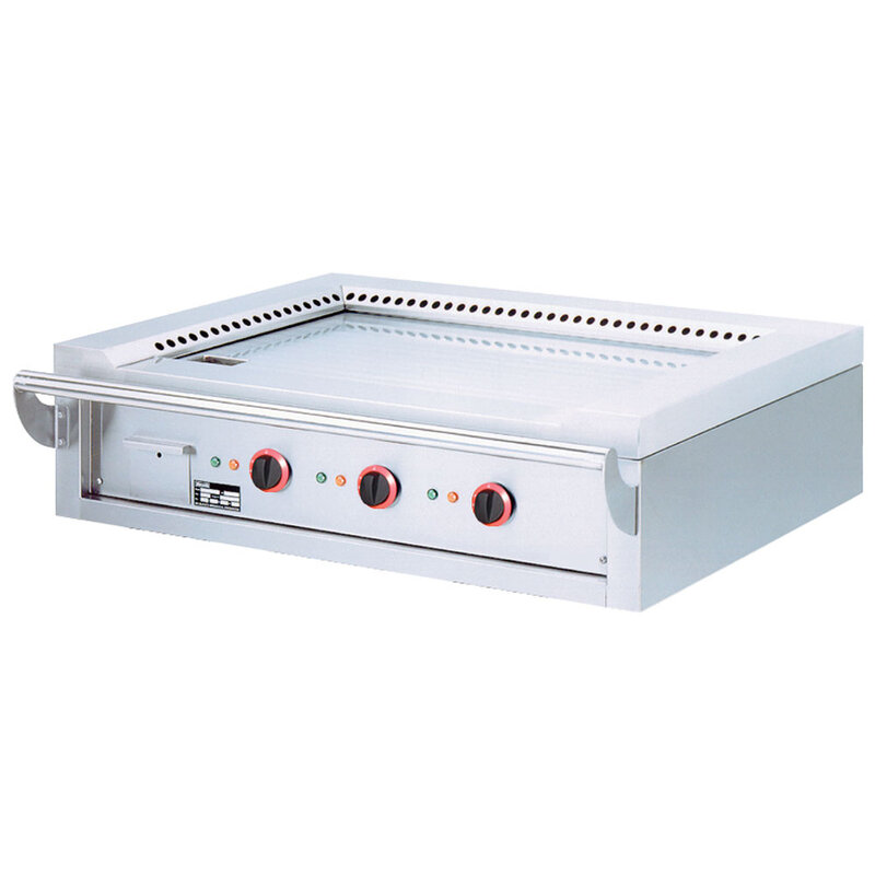 Elektrische "teppanyaki" Plaat, 3 Zones (3x 4,7 Kw), Tafelmodel -top-