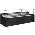 Geventileerde Gekoelde Vitrinetoonbank- Met Recht Frontglas 90° Met Reserve - Zwart