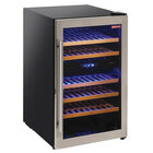 Wijnkast Vitrine, Geventileerd, Roestvrijstalen Deur, 140 Lt., 2 T°, - Zwart