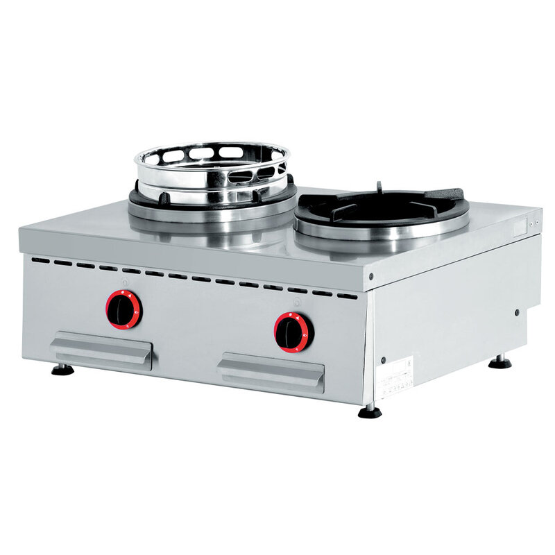 Wok Gasvuur Tafelmodel, 2 Vuren (2x 13 Kw)