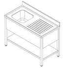 600 Spoeltafel Bodemschap Demontabel 1 Links 1200