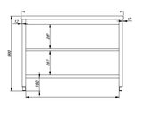 600 Werktafel 2 Schappen 700