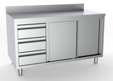 700 Werktafel Schuifdeuren Laden Links Met Rand 2000