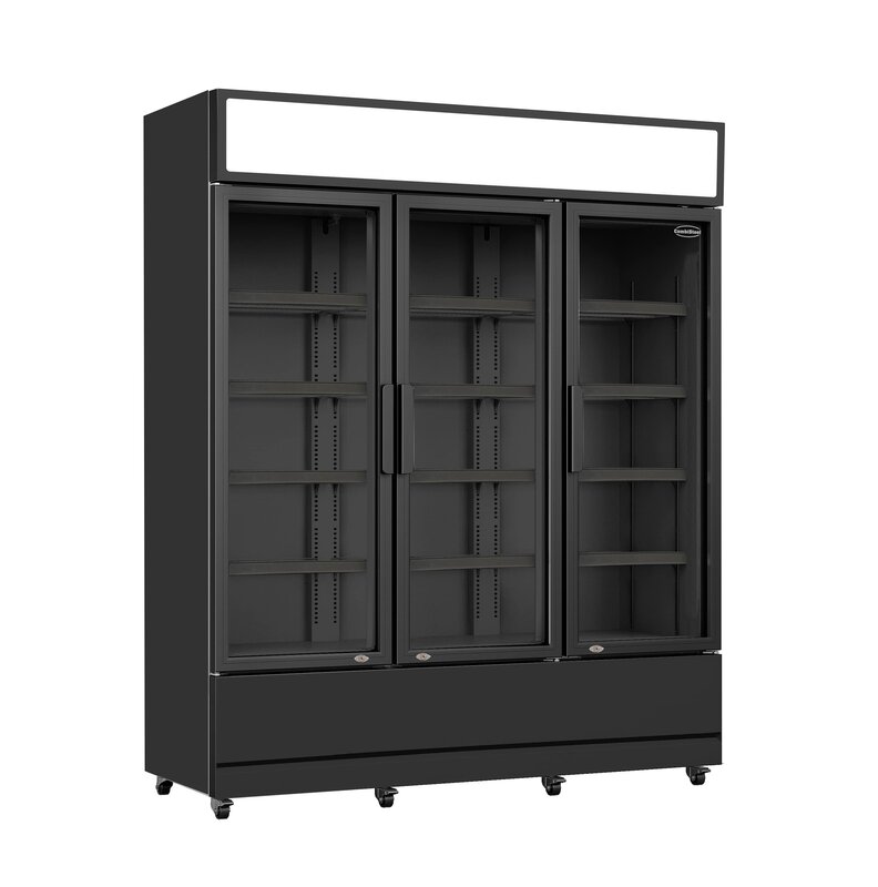 Koelkast 3 Glasdeuren Zwart Fcu-1200 BL
