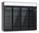 Koelkast 4 Glasdeuren Zwart Ins-2060r BL  *transport OP Aanvraag*  **let Op, Er Is Sprake Van Een Hogere Inschakelstroom Waardoor Een Automaat Met C Karakteristiek Noodzakelijk Is.**