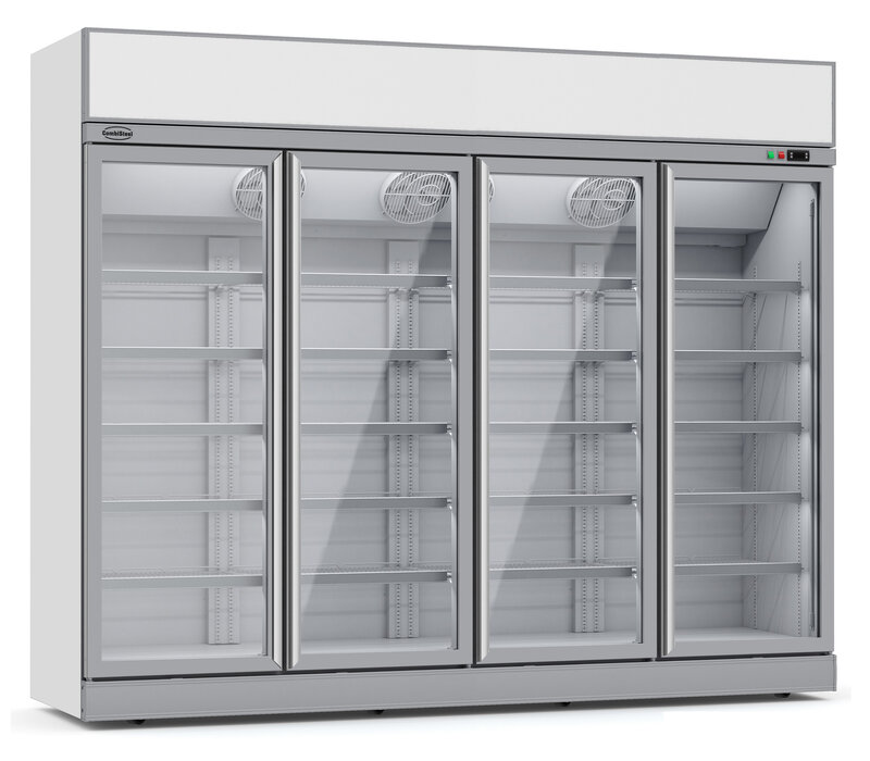 Vrieskast 4 Glasdeuren Ins-2060f  *transport OP Aanvraag*  **let Op, Er Is Sprake Van Een Hogere Inschakelstroom Waardoor Een Automaat Met C Karakteristiek Noodzakelijk Is.**