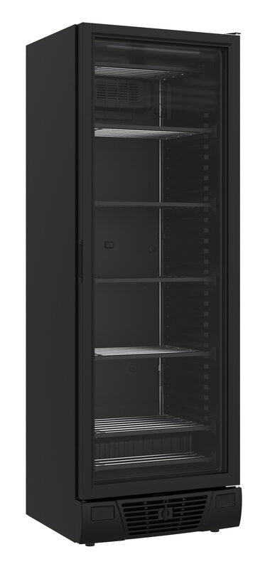 Vrieskast 1 Glasdeur Zwart 382l