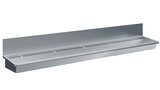 Rvs Wasbak 5 Kranen 3000mm  Nclusief Afvoerplug EN Spatscherm, Exclusief Kranen