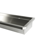 Rvs Wasbak 5 Kranen 3000mm  Nclusief Afvoerplug EN Spatscherm, Exclusief Kranen