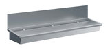 Rvs Wasbak 3 Kranen 1800mm  Inclusief Afvoerplug EN Spatscherm, Exclusief Kranen