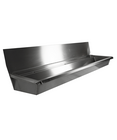 Rvs Wasbak 3 Kranen 1800mm  Inclusief Afvoerplug EN Spatscherm, Exclusief Kranen
